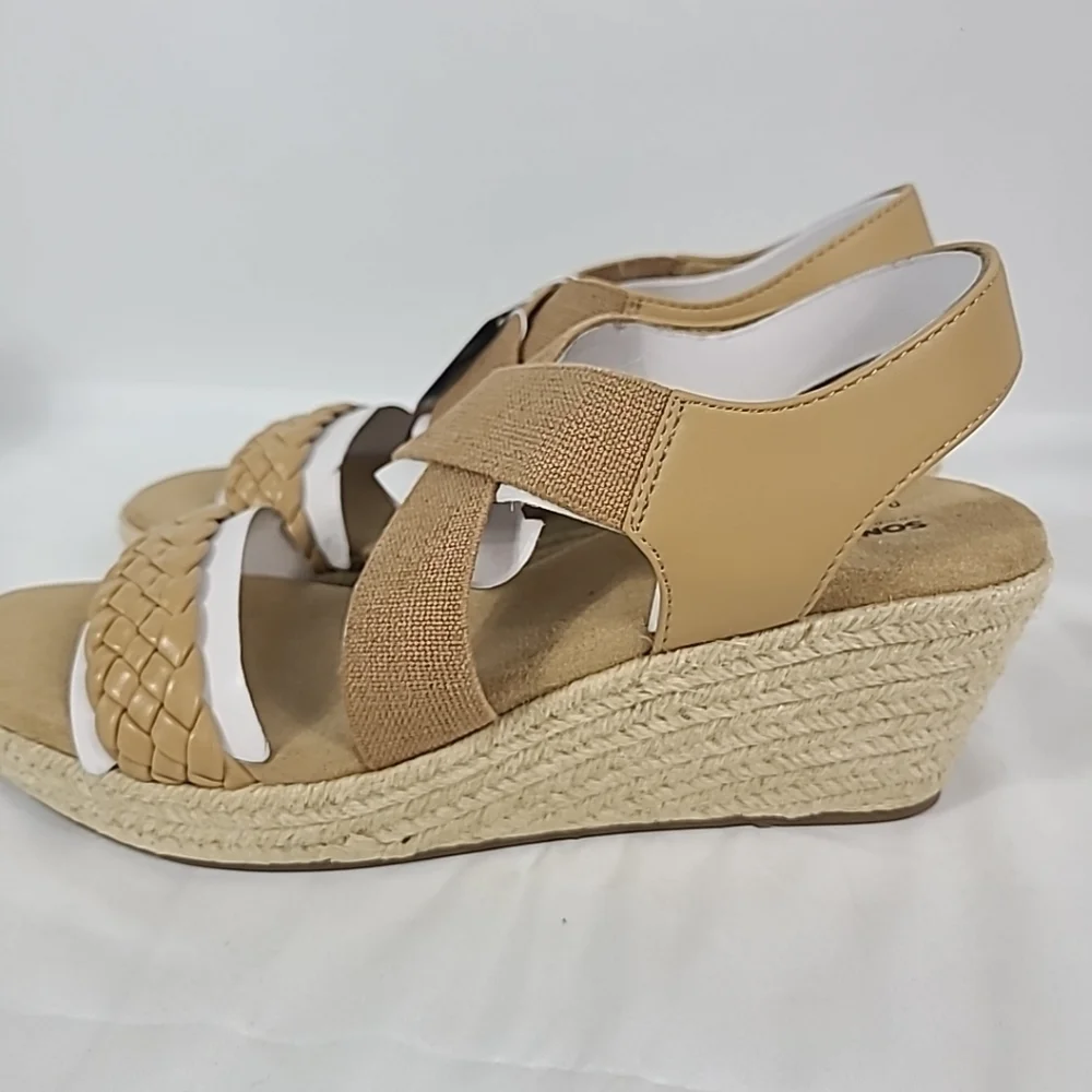NEW Sonoma Goods For Life® Coraa Espadrille Wedge Sandals Ortholite Taupe Sz 11